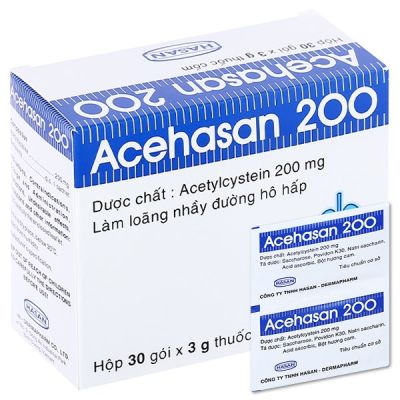 Thuốc cốm Acehasan 200 tan đàm trong bệnh lý hô hấp (30 gói x 3g)