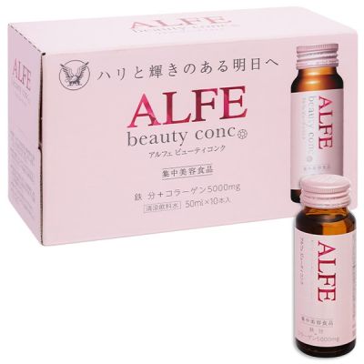 Nước uống Alfe Beauty Conc bổ sung collagen, giúp da sáng đẹp mịn màng hộp 10 chai x 50ml