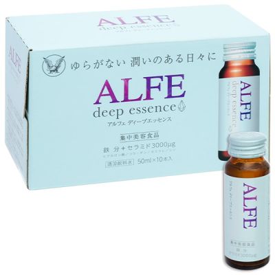 Nước uống Alfe Deep Essence bổ sung collagen, tăng độ ẩm, độ đàn hồi da hộp 10 chai x 50ml