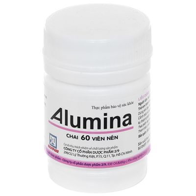 Alumina hỗ trợ giảm viêm loét dạ dày chai 60 viên