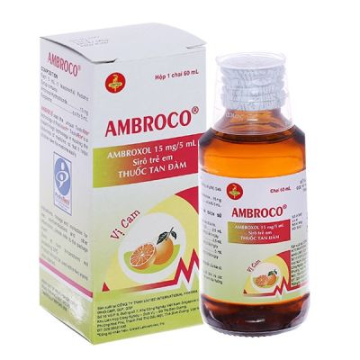 Siro Ambroco 15mg/5ml hỗ trợ tan đàm trong bệnh lý hô hấp chai 60ml