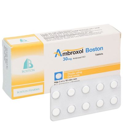 Ambroxol Boston 30mg tiêu nhầy, trị bệnh đường hô hấp (3 vỉ x 10 viên)