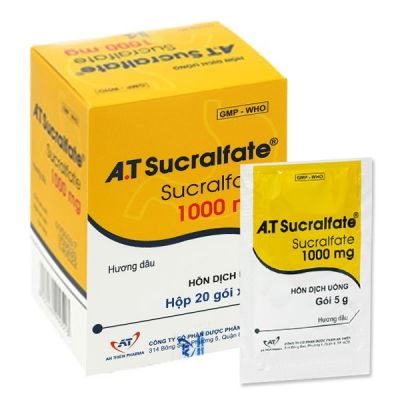 Hỗn dịch uống A.T Sucralfate 1000mg trị loét dạ dày, tá tràng (20 gói x 5g)