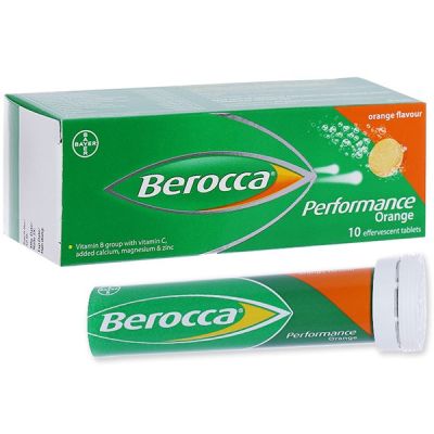 Viên nén sủi bọt Berocca Performance trị thiếu hụt vitamin B, C tuýp 10 viên