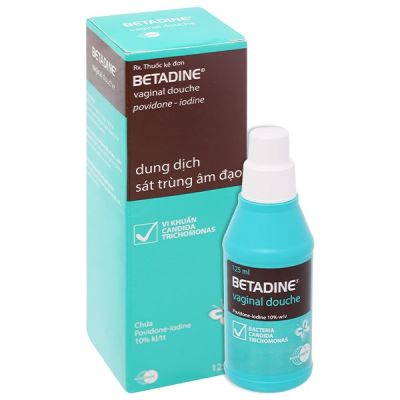 Dung dịch Betadine Vaginal Douche 10% hỗ trợ trị nhiễm khuẩn âm đạo chai 125ml
