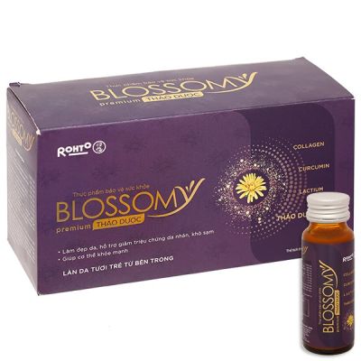 Nước uống Rohto Blossomy Premium Thảo dược bồi bổ cơ thể, làm đẹp da hộp 10 chai x 50ml