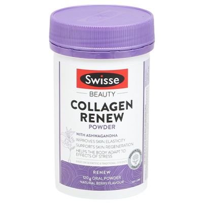 Bột Swisse Beauty Collagen Renew Powder bổ sung Vitamin C và collagen hộp 120g