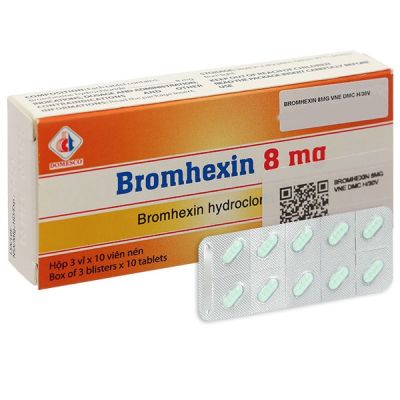 Bromhexin Domesco 8mg tan đàm trong bệnh lý hô hấp (3 vỉ x 10 viên)