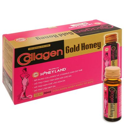 Nước uống Collagen Gold Honey làm đẹp, tăng đàn hồi da hộp 10 chai x 30ml