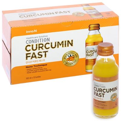 Nước uống Condition Curcumin Fast bảo vệ niêm mạc dạ dày hộp 10 chai x 100ml