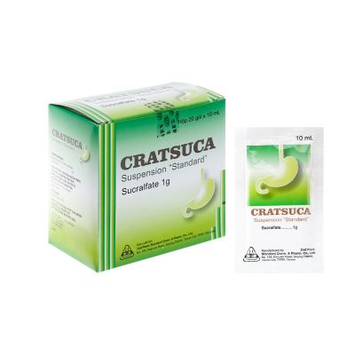 Hỗn dịch uống Cratsuca 1g trị viêm loét dạ dày, tá tràng (20 gói x 10ml)