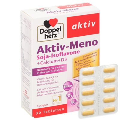 Doppelherz Aktiv-Meno giúp giảm các triệu chứng mãn kinh, bổ sung calci hộp 30 viên