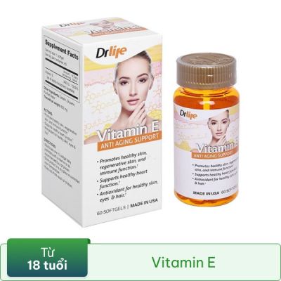 Drlife Vitamin E hạn chế lão hóa, làm đẹp da hộp 60 viên