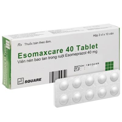 Esomaxcare 40 Tablet trị trào ngược dạ dày, thực quản (3 vỉ x 10 viên)