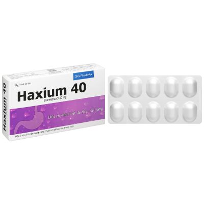 Haxium 40 trị trào ngược dạ dày, thực quản (3 vỉ x 10 viên)