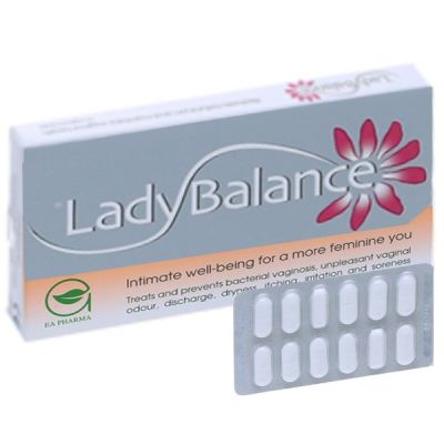 Viên đặt âm đạo Lady Balance giảm khí hư, ngứa rát âm đạo (1 vỉ x 12 viên)