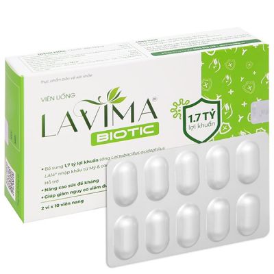 Lavima Biotic bổ sung lợi khuẩn, giảm nguy cơ viêm phụ khoa hộp 20 viên