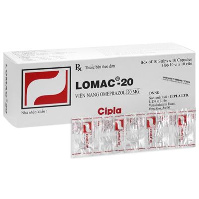 Lomac-20 trị viêm loét dạ dày, tá tràng (10 vỉ x 10 viên)