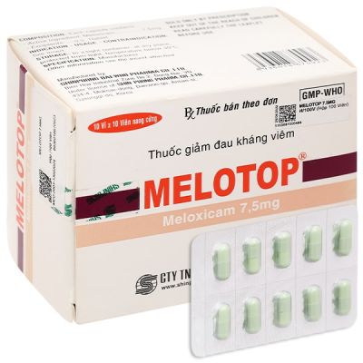 Melotop 7.5mg giảm đau, kháng viêm xương khớp (10 vỉ x 10 viên)