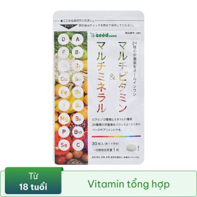 Seedcoms Multi Vitamin & Khoáng Chất hỗ trợ tăng cường miễn dịch gói 30 viên