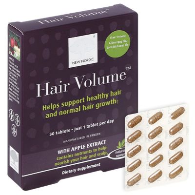 New Nordic Hair Volume giảm rụng tóc, làm đẹp tóc hộp 30 viên