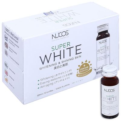 Nước uống Nucos Super White làm trắng da, giảm nám hộp 10 chai x 50ml