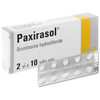 Paxirasol 8mg trị bệnh đường hô hấp, tan đàm trong viêm mũi họng (2 vỉ x 10 viên)