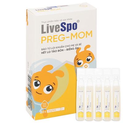 Men vi sinh LiveSpo Preg-Mom bổ sung lợi khuẩn mẹ và bé hộp 20 ống x 5ml