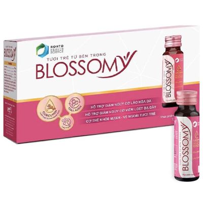Nước uống Rohto Blossomy làm đẹp da, hỗ trợ giảm viêm dạ dày hộp 10 chai x 50ml