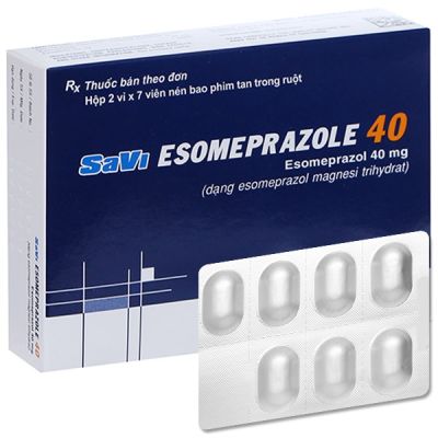 SaVi Esomeprazole 40 trị trào ngược dạ dày, thực quản (2 vỉ x 7 viên)
