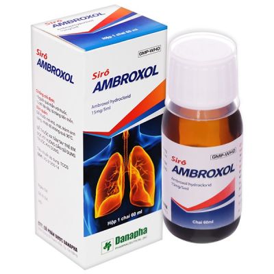 Sirô Ambroxol Danapha 15mg/5ml hỗ trợ trị các rối loạn bài tiết ở phế quản chai 60ml