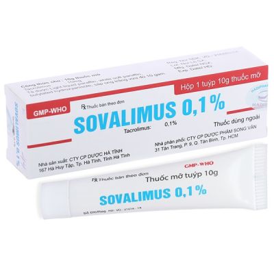 Thuốc mỡ bôi da Sovalimus 0.1% trị chàm thể tạng tuýp 10g