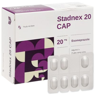 Stadnex 20 Cap trị trào ngược dạ dày, thực quản (4 vỉ x 7 viên)