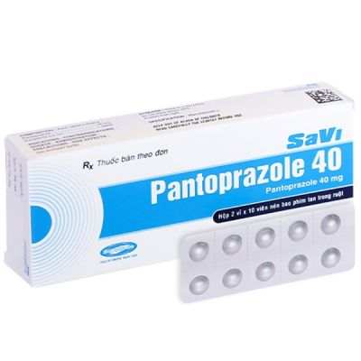 SaVi Pantoprazole 40 trị trào ngược dạ dày, thực quản (2 vỉ x 10 viên)