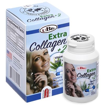 UBB Extra Collagen+2 hỗ trợ làm đẹp da, tóc, móng hộp 60 viên