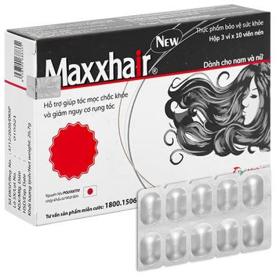 Maxxhair New giảm rụng, kích thích mọc tóc hộp 30 viên