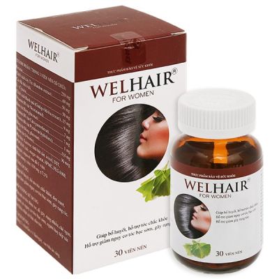Welhair For Women giảm rụng tóc, tóc bạc sớm dành cho nữ hộp 30 viên